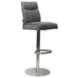 BARHOCKER in Metall, Textil Grau, Edelstahlfarben  - Edelstahlfarben/Grau, Design, Textil/Metall (38/117/52cm) - Novel