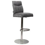 BARHOCKER in Metall, Textil Grau, Edelstahlfarben - Edelstahlfarben/Grau, Design, Textil/Metall (38/117/52cm) - Novel