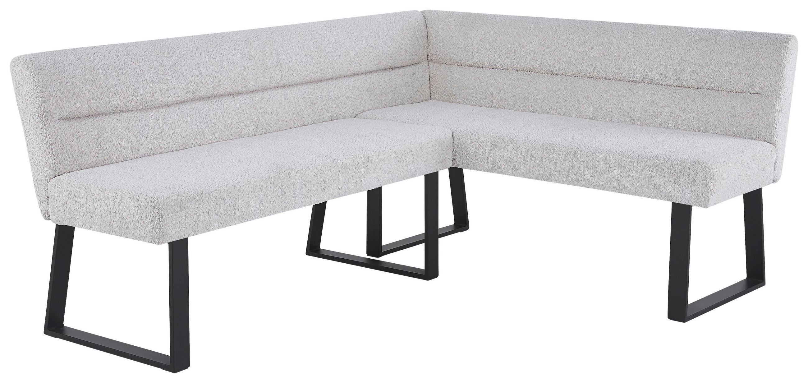 ECKBANK 190/150 cm  in Beige  - Beige/Schwarz, KONVENTIONELL, Textil/Metall (190/150cm) - MID.YOU