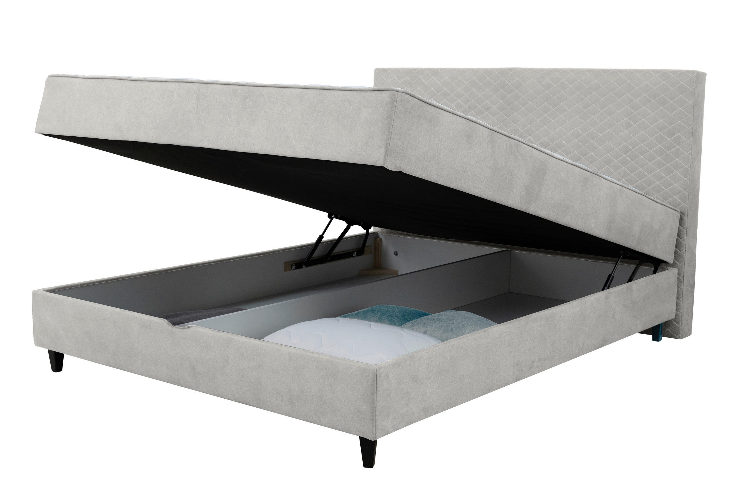 BOXBETT 120/200 cm  in Naturfarben  - Schwarz/Naturfarben, KONVENTIONELL, Kunststoff/Textil (120/200cm) - Carryhome