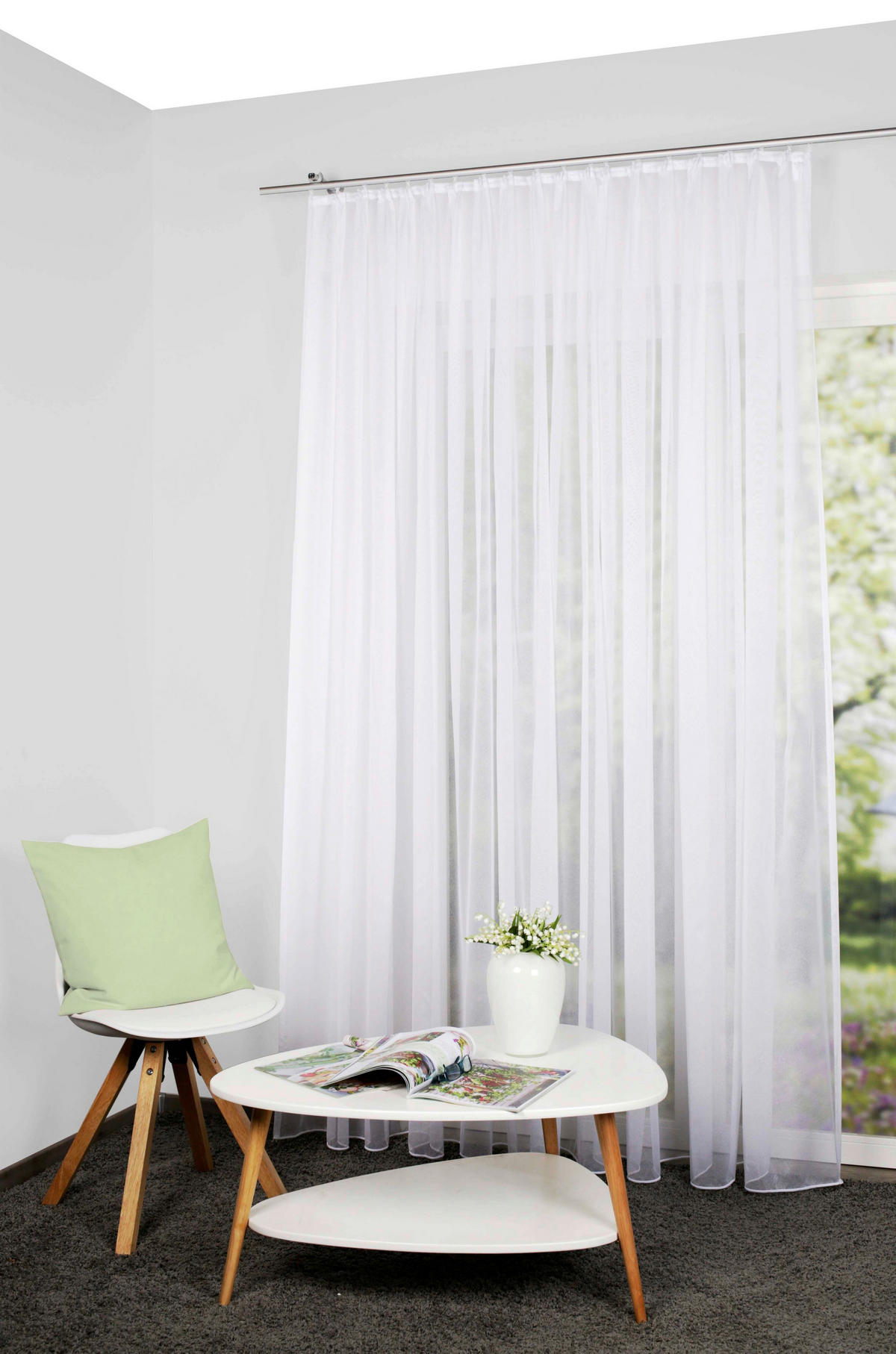 FERTIGSTORE  transparent   450/120 cm  - Weiß, Basics, Textil (450/120cm) - Schmidt W. Gmbh
