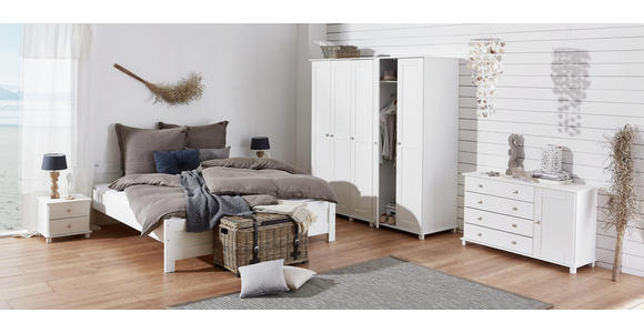 KLEIDERSCHRANK in teilmassiv Kiefer Weiß - Weiß, LIFESTYLE, Holz/Holzwerkstoff (230/190/60cm) - Hom`in