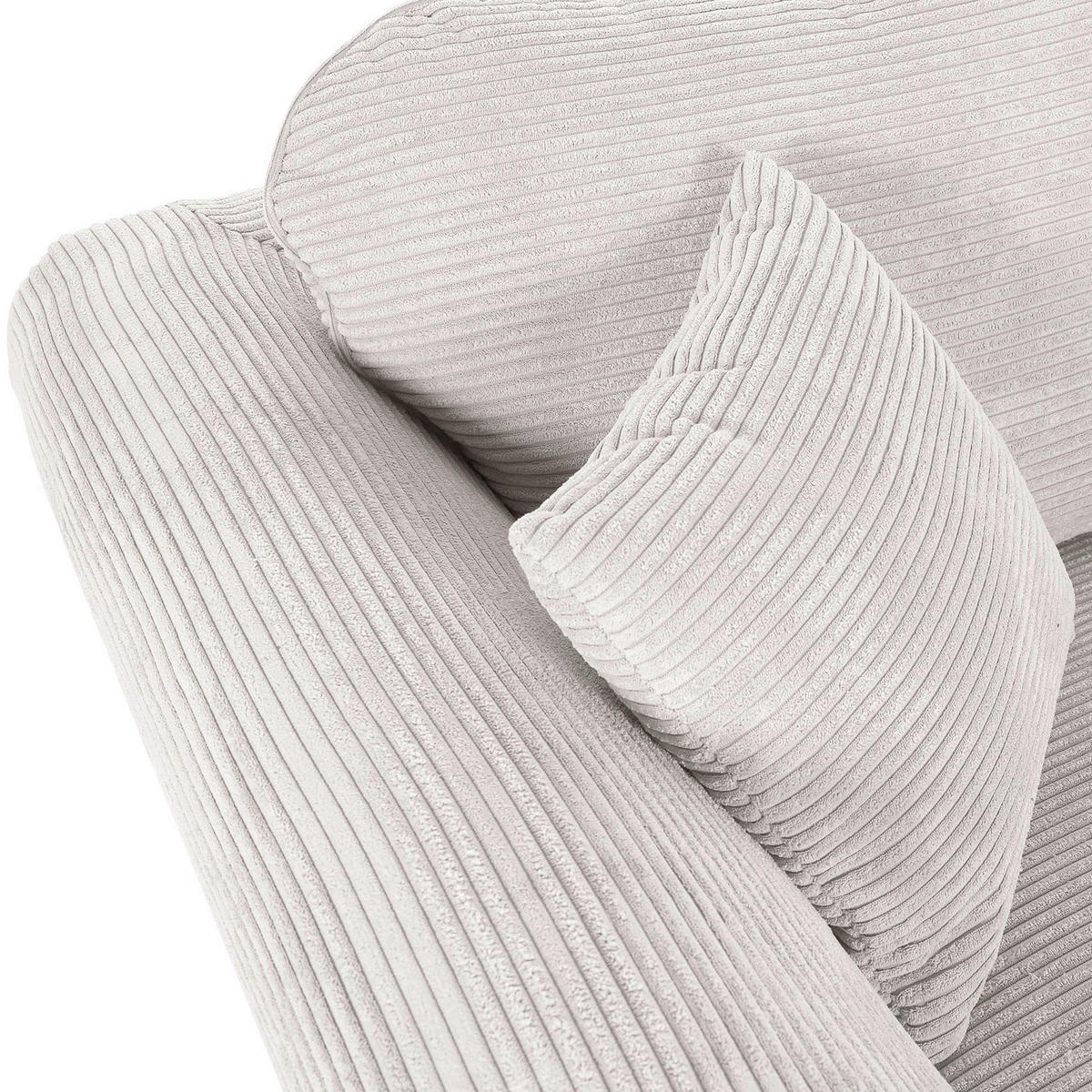 3-SITZER-SOFA in Cord Naturfarben  - Dunkelbraun/Naturfarben, Konventionell, Holz/Textil (215/70/90cm) - home24