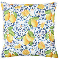 KISSENHÜLLE LEMONS 45/45 cm  - Gelb/Weiß, Natur, Textil (45/45cm) - Esposa