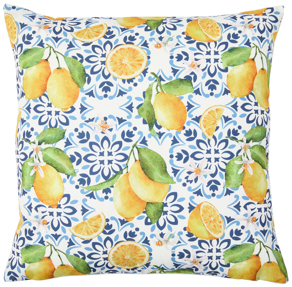 KISSENHÜLLE LEMONS 45/45 cm  - Gelb/Weiß, Natur, Textil (45/45cm) - Esposa