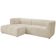 ECKSOFA  in Chenille Sandfarben  164/255 cm  - Sandfarben/Schwarz, KONVENTIONELL, Kunststoff/Textil (164/255cm) - Carryhome