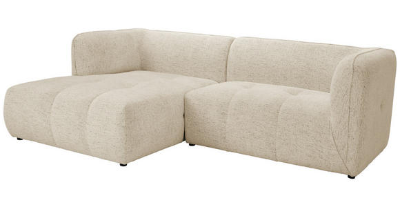 ECKSOFA  in Chenille Sandfarben  164/255 cm  - Sandfarben/Schwarz, KONVENTIONELL, Kunststoff/Textil (164/255cm) - Carryhome