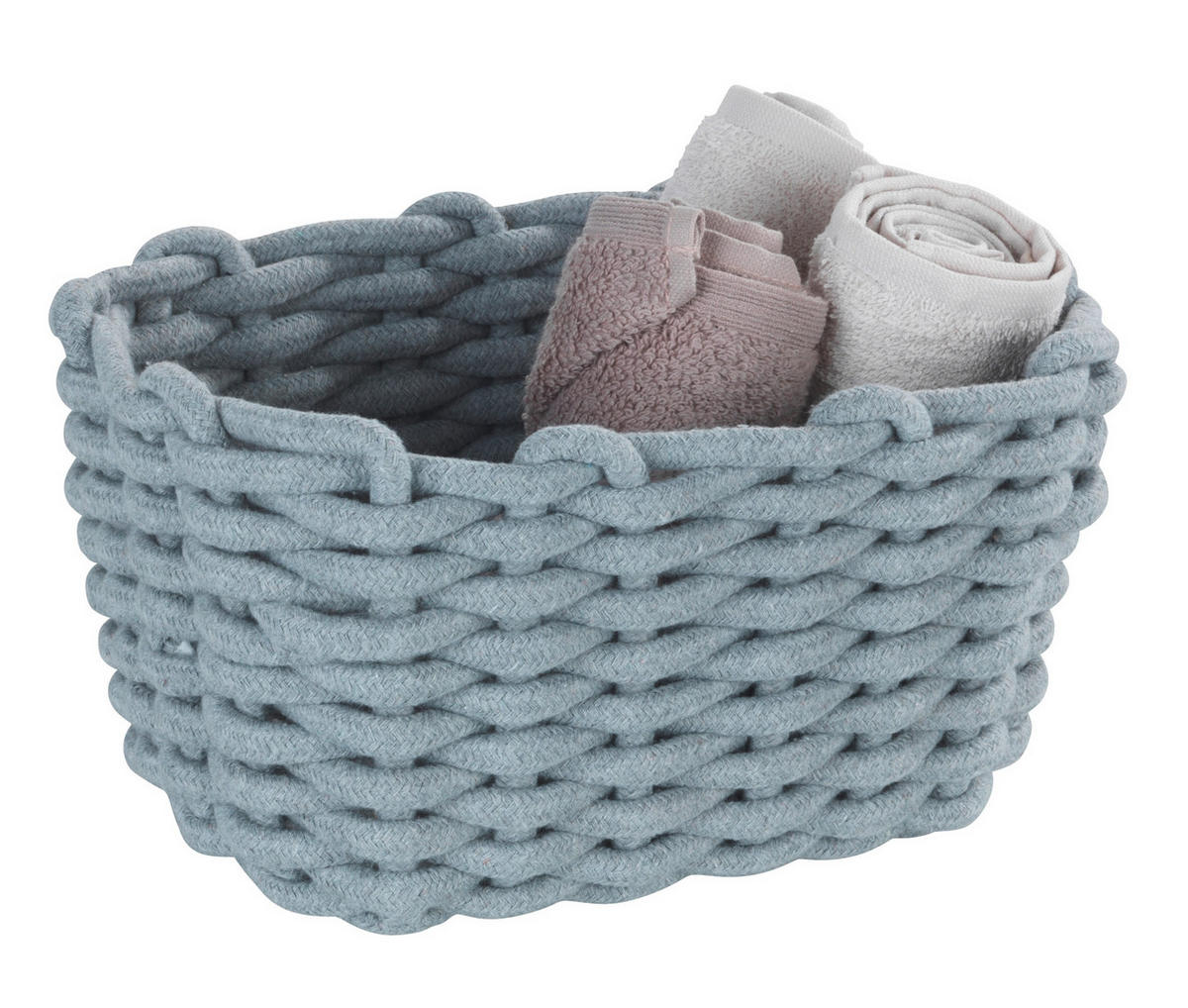 AUFBEWAHRUNGSKÖRBCHEN     - Hellgrau, Basics, Naturmaterialien/Textil (25/18/15cm) - Wenko