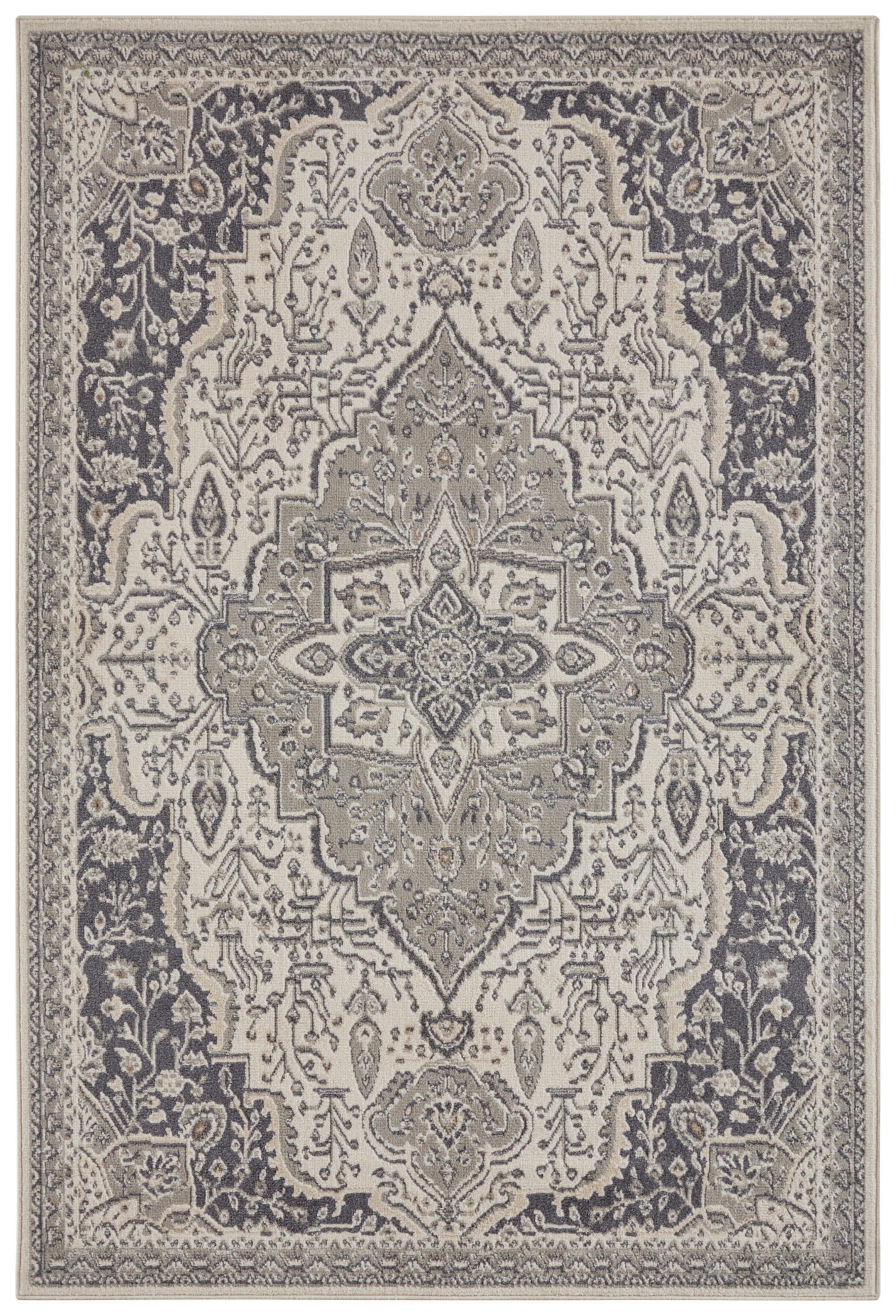 FLACHWEBETEPPICH  Wohnzimmer 240/340 cm Terrain Grau rechteckig  - Grau, Design, Kunststoff/Textil (240/340cm) - Hanse Home