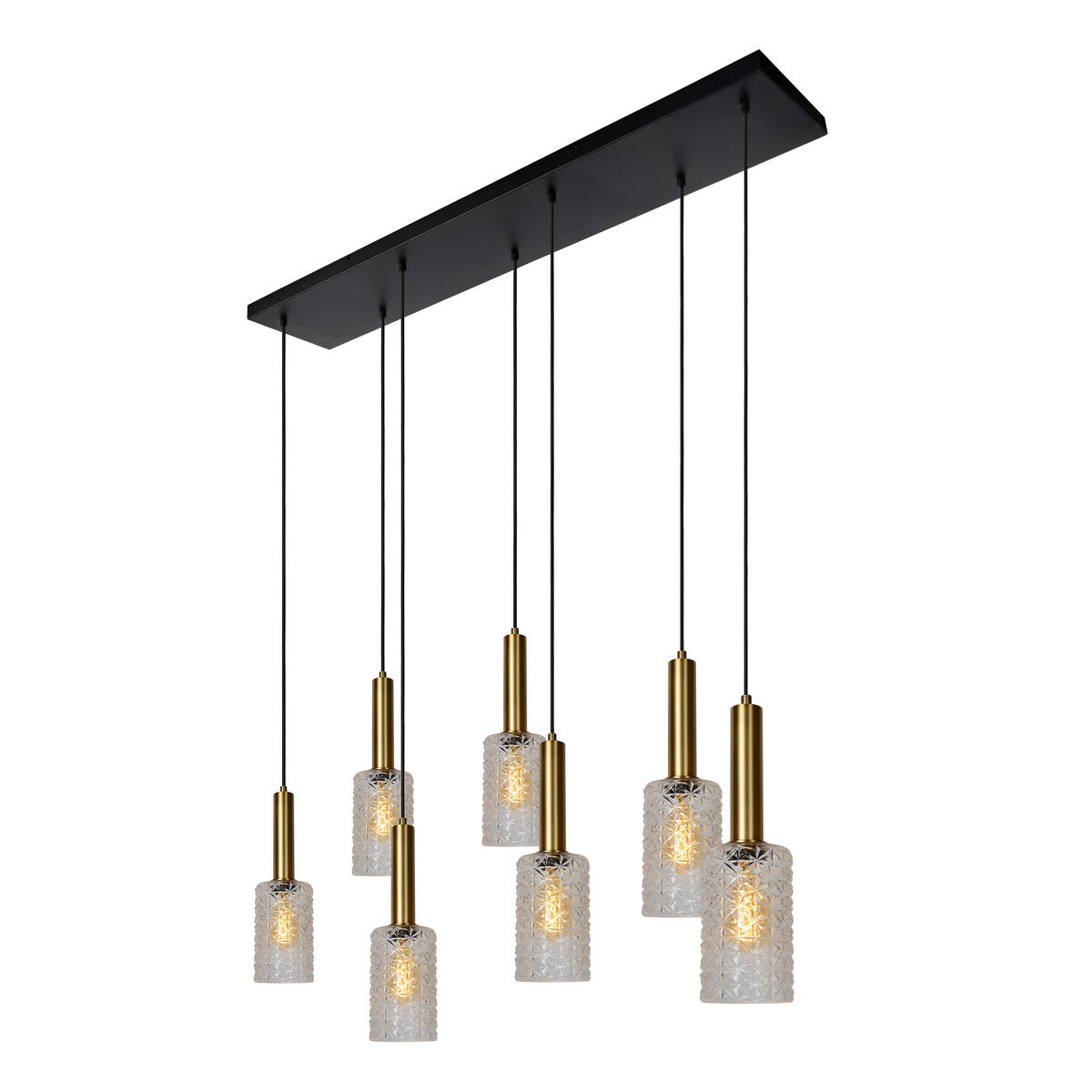 HÄNGELEUCHTE Coralie 132/25/150 cm   - Transparent, Design, Glas (132/25/150cm) - Lucide