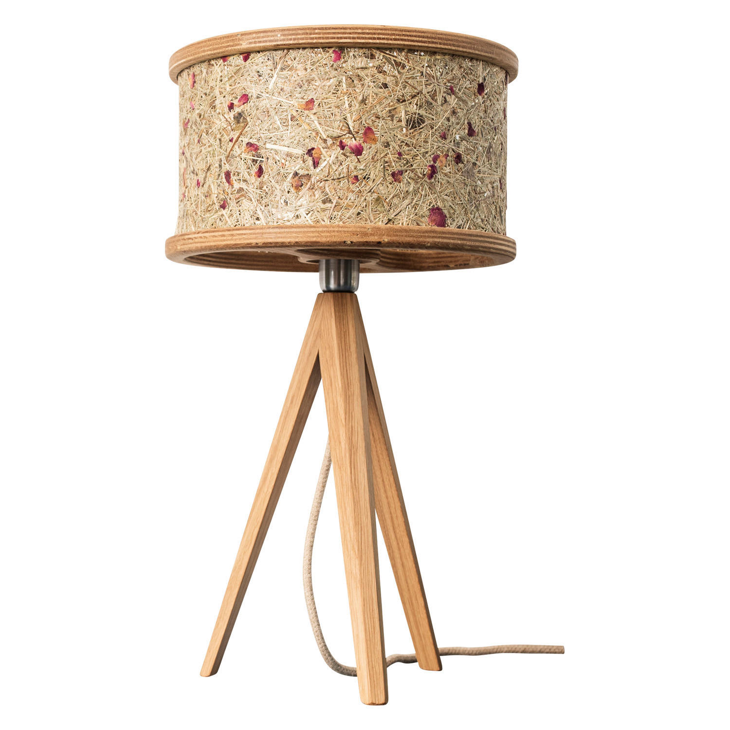 TISCHLEUCHTE Almut 25/44,5 cm   - Eichefarben/Rot, Natur, Naturmaterialien/Holz (25/44,5cm) - ALMUT von Wildheim