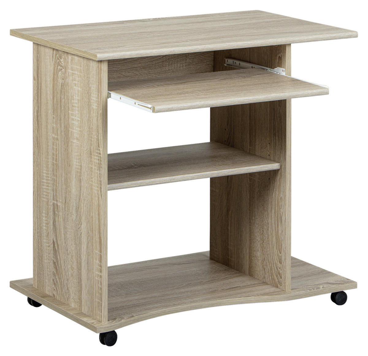 PC STŮL, Sonoma dub, 80/50/75 cm - Sonoma dub, Konvenční, kompozitní dřevo/plast (80/50/75cm) - MID.YOU