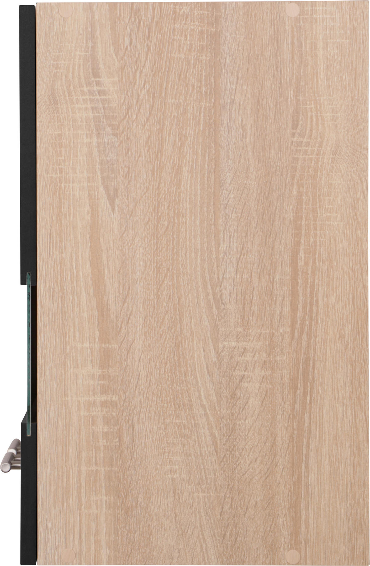 KÜCHENOBERSCHRANK 110/56,1/34,6 cm  in Schwarz, Eichefarben  - Eichefarben/Silberfarben, Basics, Glas/Holzwerkstoff (110/56,1/34,6cm) - Respekta