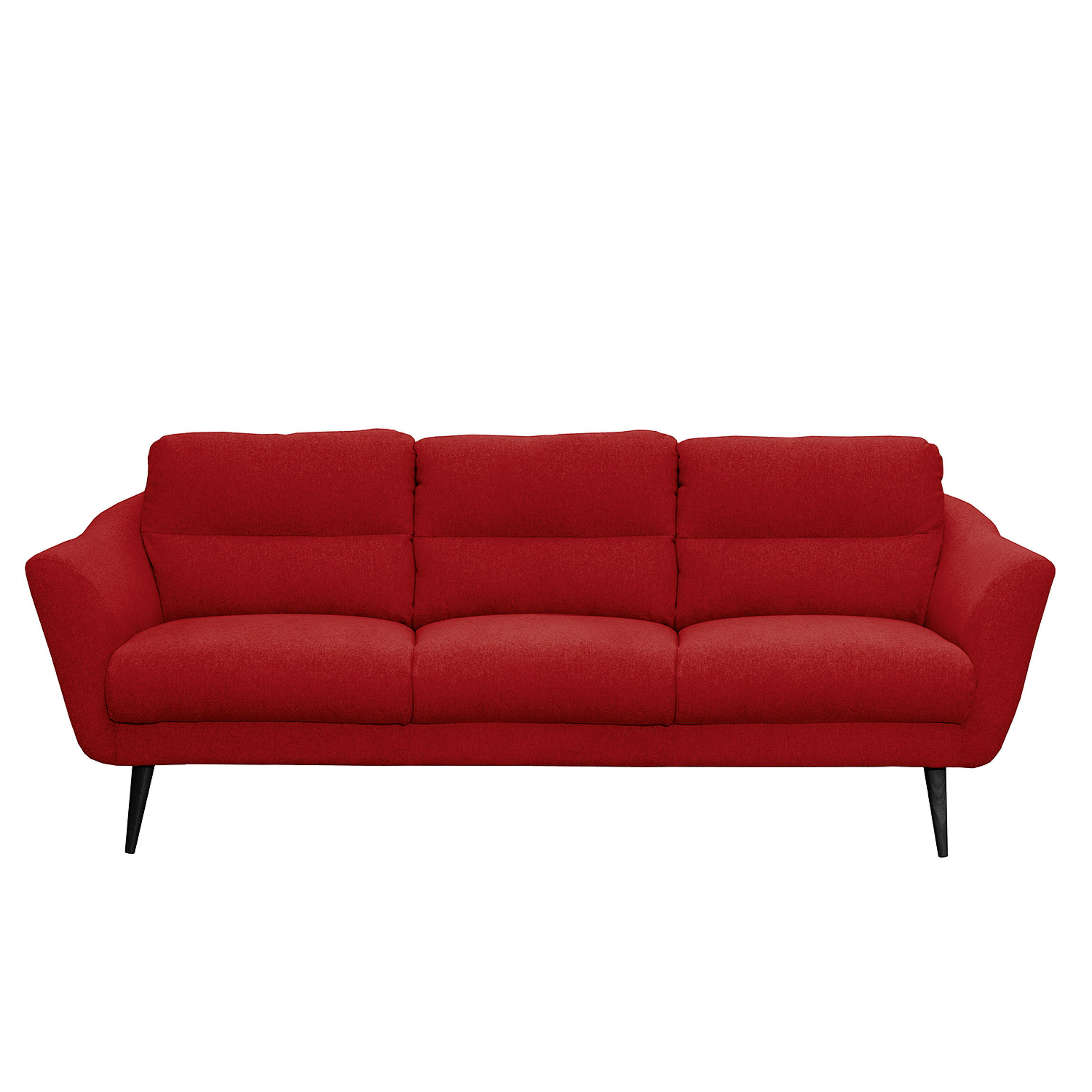 3-SITZER-SOFA in Webstoff Rot  - Rot/Schwarz, Design, Holz/Textil (209/87/88cm) - Livetastic