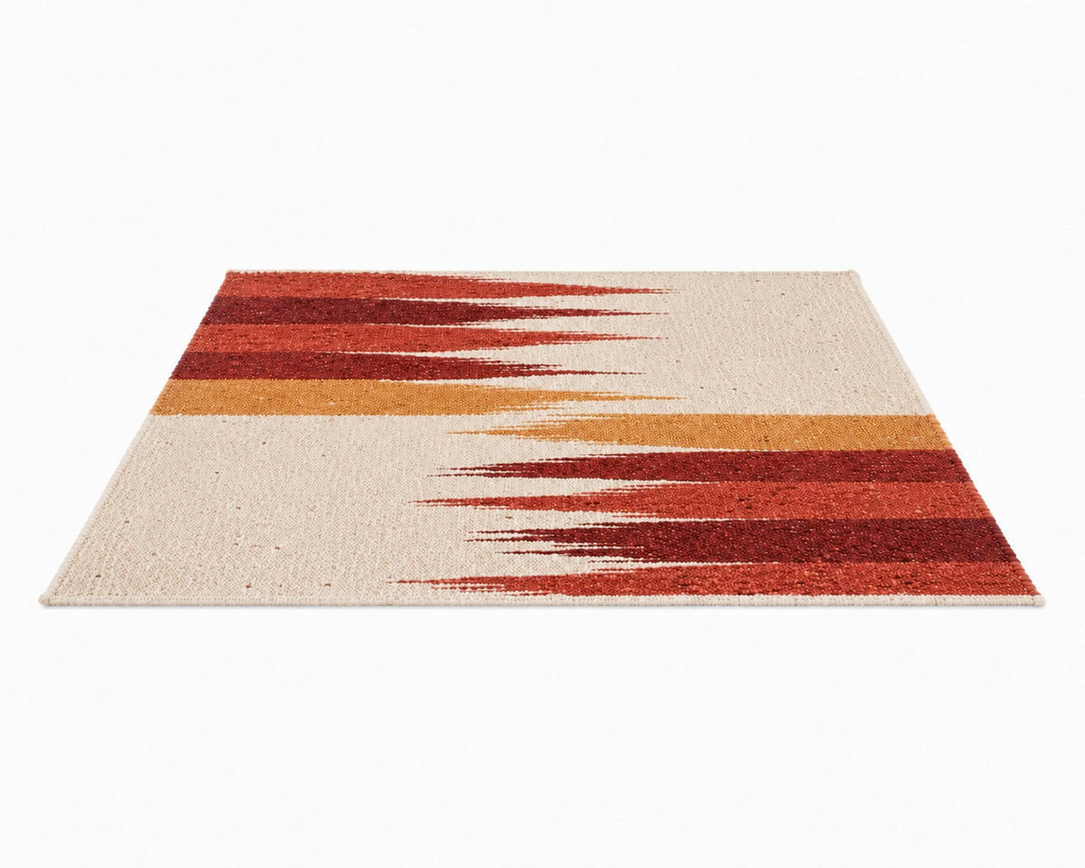 KÉZZEL SZŐTT SZŐNYEG   - piros, Basics, textil (70/130cm)