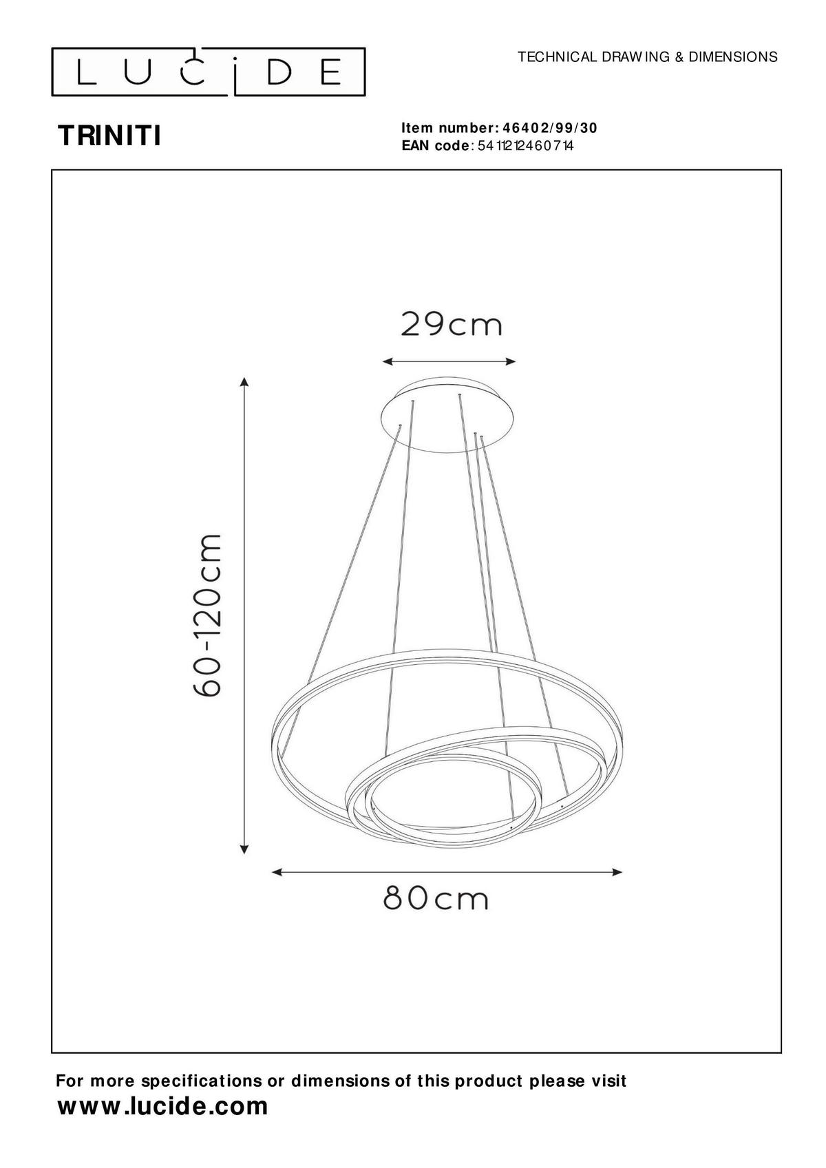 PENDELLEUCHTE 80/80/135 cm  - Design (80/80/135cm) - Lucide