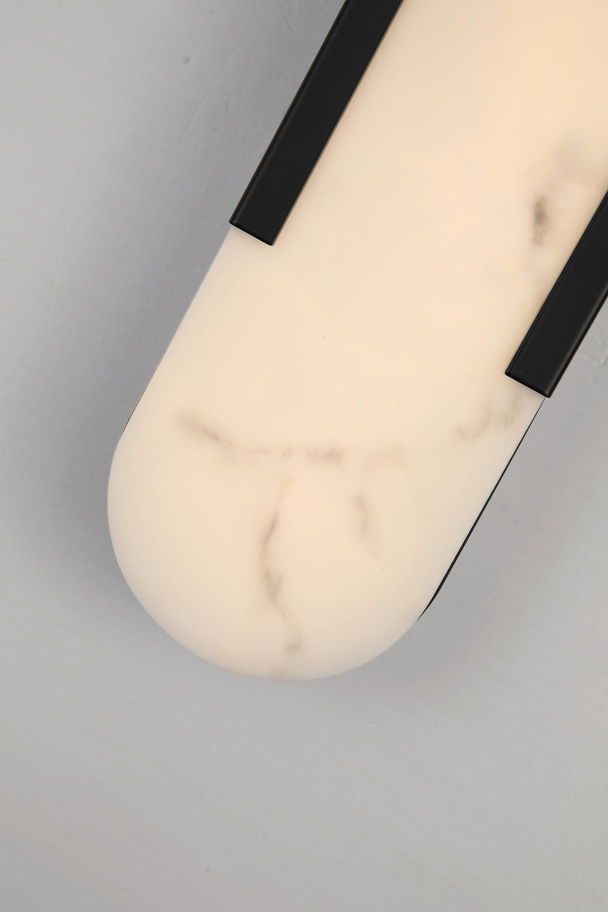 LED-WANDLEUCHTE Opaline 11/35/6 cm   - Schwarz/Weiß, Design, Naturmaterialien/Metall (11/35/6cm) - Searchlight