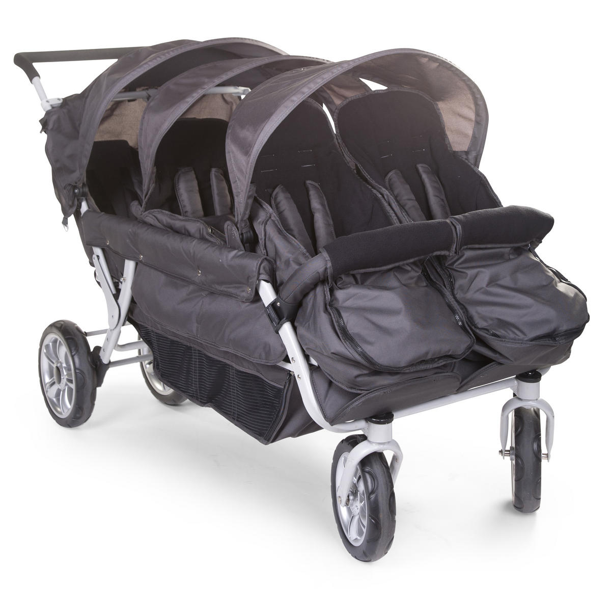 FUßSACK Childhome Fußsack für Mehrlingswagen  - Anthrazit, Basics, Textil (32/18/55cm) - Childhome