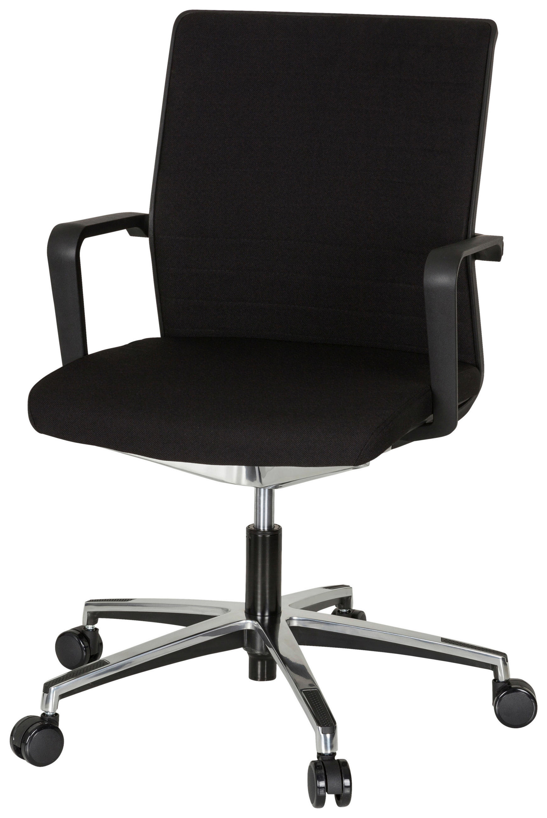 DREHSTUHL Flachgewebe Schwarz  - Alufarben/Schwarz, MODERN, Kunststoff/Textil (57/105/55cm) - MID.YOU
