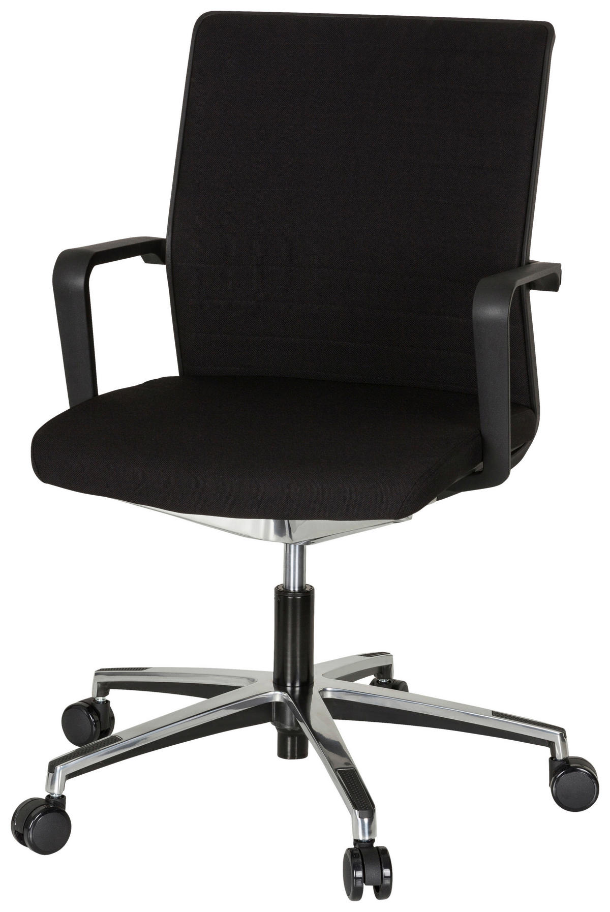 SNURRSTOL  i flatväv svart  - aluminiumfärg/svart, Modern, metall/textil (57/105/55cm) - MID.YOU