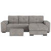 ECKSCHLAFSOFA Grau Mikrofaser  - Schwarz/Grau, MODERN, Kunststoff/Textil (268/156cm) - MID.YOU