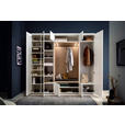 GARDEROBE 7-teilig  in 250/233/59 cm  - Eichefarben/Weiß, Design, Holzwerkstoff/Textil (250/233/59cm) - Moderano