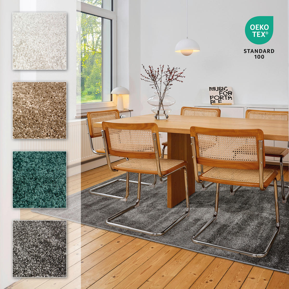 WEBTEPPICH 200/280 cm Sam Grau rechteckig  - Grau, Basics, Kunststoff (200/280cm) - Astra