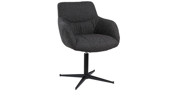 ARMLEHNSTUHL in Eisen Webstoff - Schwarz/Braun, Design, Textil/Metall (63/85/66cm) - Novel