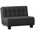 SCHLAFSOFA Dunkelgrau  - Dunkelgrau/Schwarz, Design, Textil/Metall (125/92/102cm) - Novel