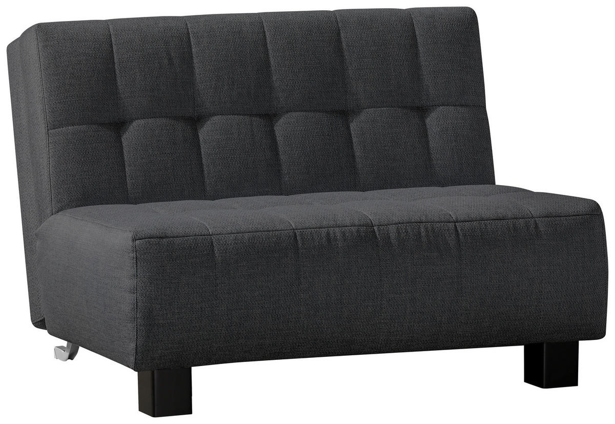 SCHLAFSOFA in Textil Dunkelgrau  - Dunkelgrau/Schwarz, Design, Textil/Metall (125/92/102cm) - Novel