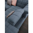 ECKSOFA in Webstoff Blau  - Blau/Schwarz, Design, Holz/Textil (302/216cm) - Xora