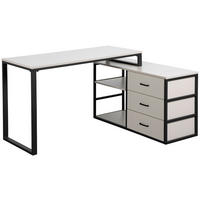 SAROKÍRÓASZTAL  - kasmírszínű/fekete, Modern, faalapú anyag/fém (140/100/75cm) - Livetastic