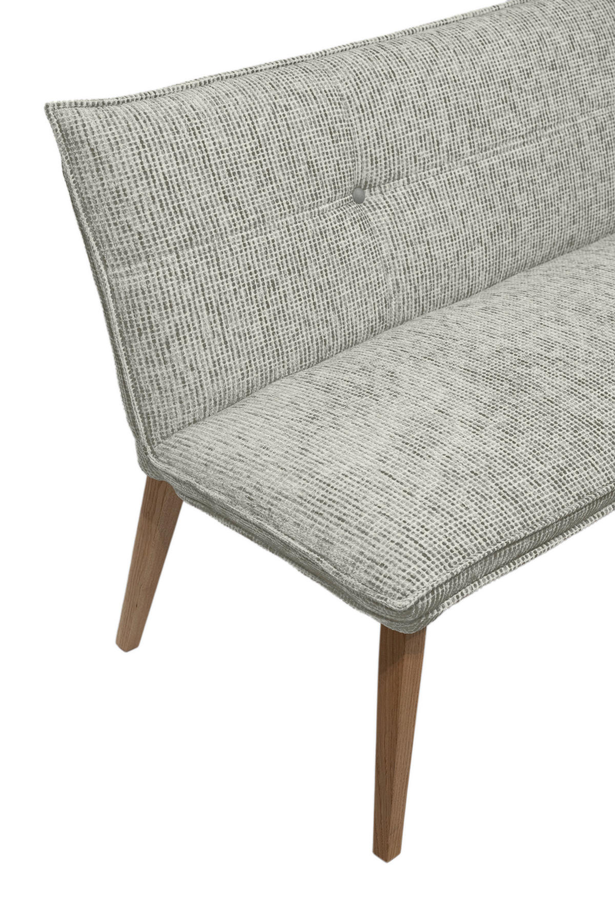 SITZBANK 179/86/65 cm Chenille Eichefarben, Hellgrau Eiche massiv Holz  - Eichefarben/Eschefarben, KONVENTIONELL, Holz/Textil (179/86/65cm) - Valdera