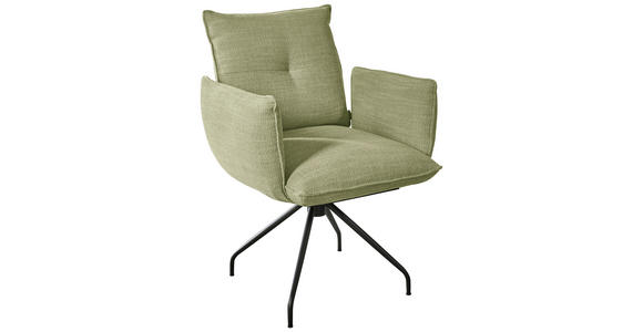 ARMLEHNSTUHL  in Stahl Struktur  - Beige/Schwarz, Design, Textil/Metall (65/90/70cm) - Dieter Knoll