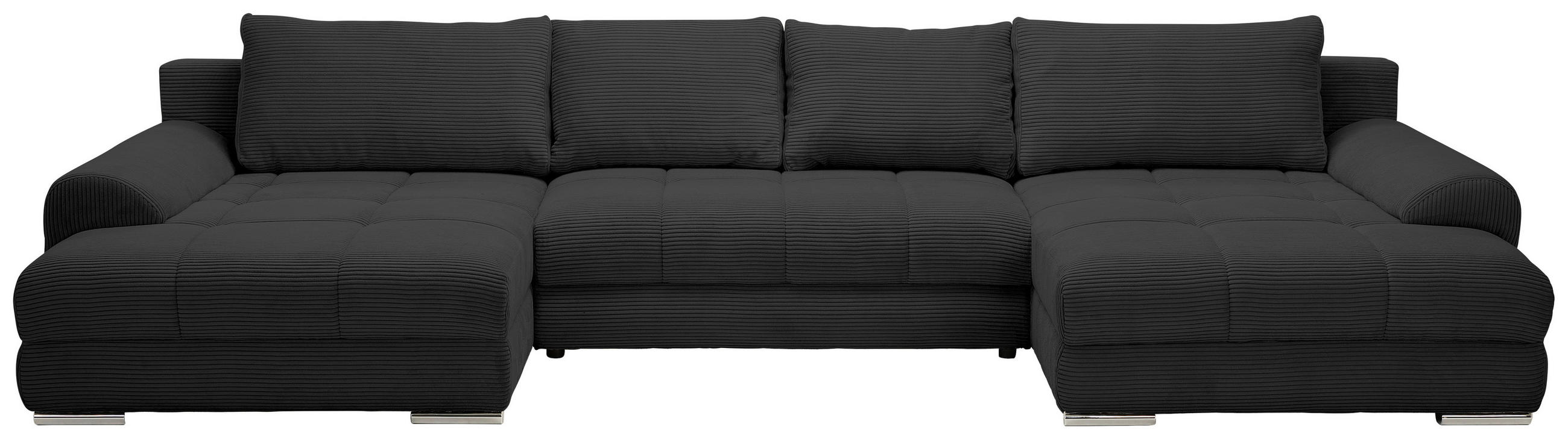 Carryhome Wohnlandschaft Schwarz 376x180 cm