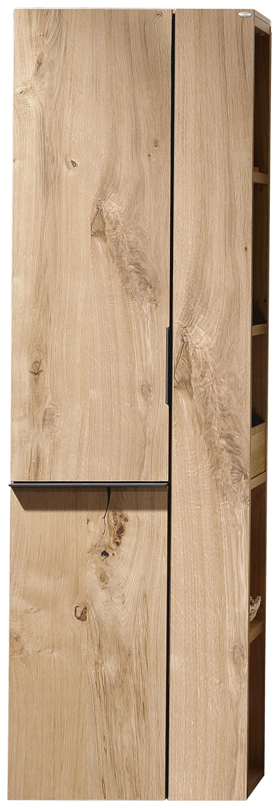 HOCHSCHRANK 48/160/35 cm - Eichefarben/Schwarz, KONVENTIONELL, Glas/Holz (48/160/35cm) - Voglauer