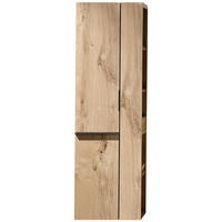 HOCHSCHRANK 48/160/35 cm  - Eichefarben/Schwarz, KONVENTIONELL, Glas/Holz (48/160/35cm) - Voglauer