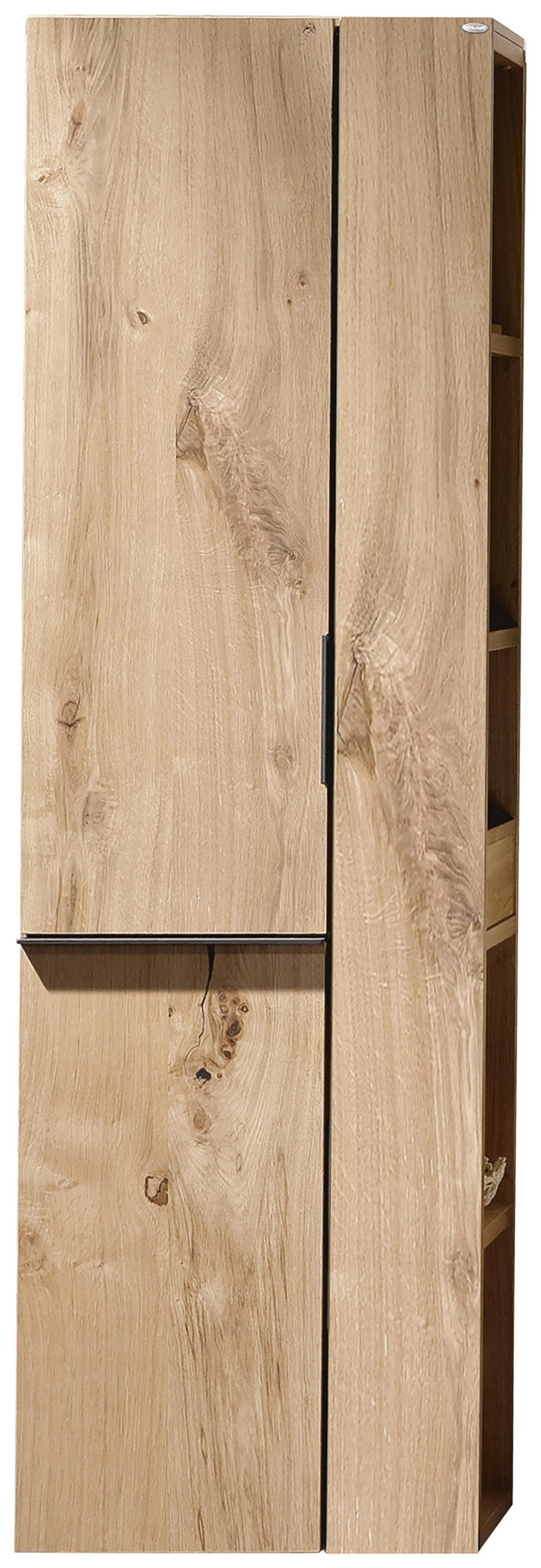 HOCHSCHRANK 48/160/35 cm  - Eichefarben/Schwarz, KONVENTIONELL, Glas/Holz (48/160/35cm) - Voglauer