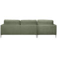 ECKSOFA Grün Chenille Rückenkissen, Rücken echt  - Silberfarben/Grün, KONVENTIONELL, Textil/Metall (143/284cm) - Carryhome