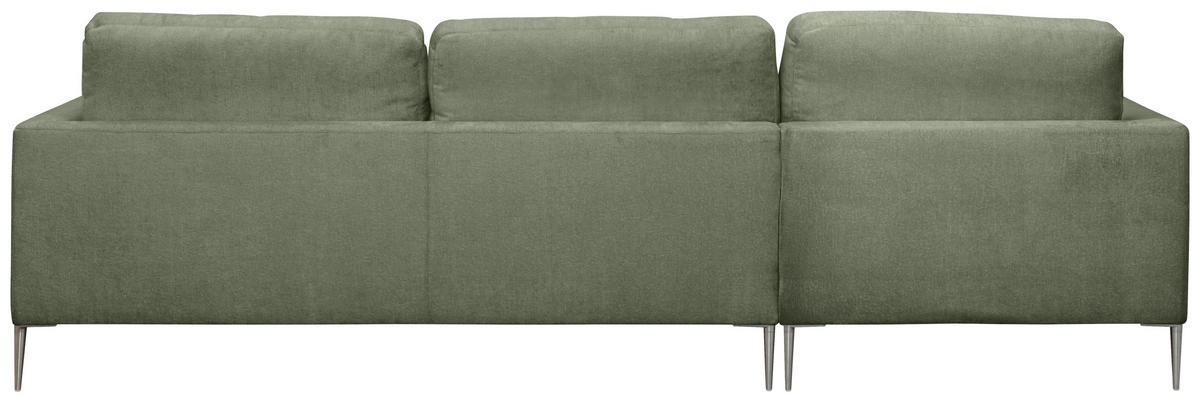 ECKSOFA Grün Chenille  - Silberfarben/Grün, KONVENTIONELL, Textil/Metall (143/284cm) - Carryhome