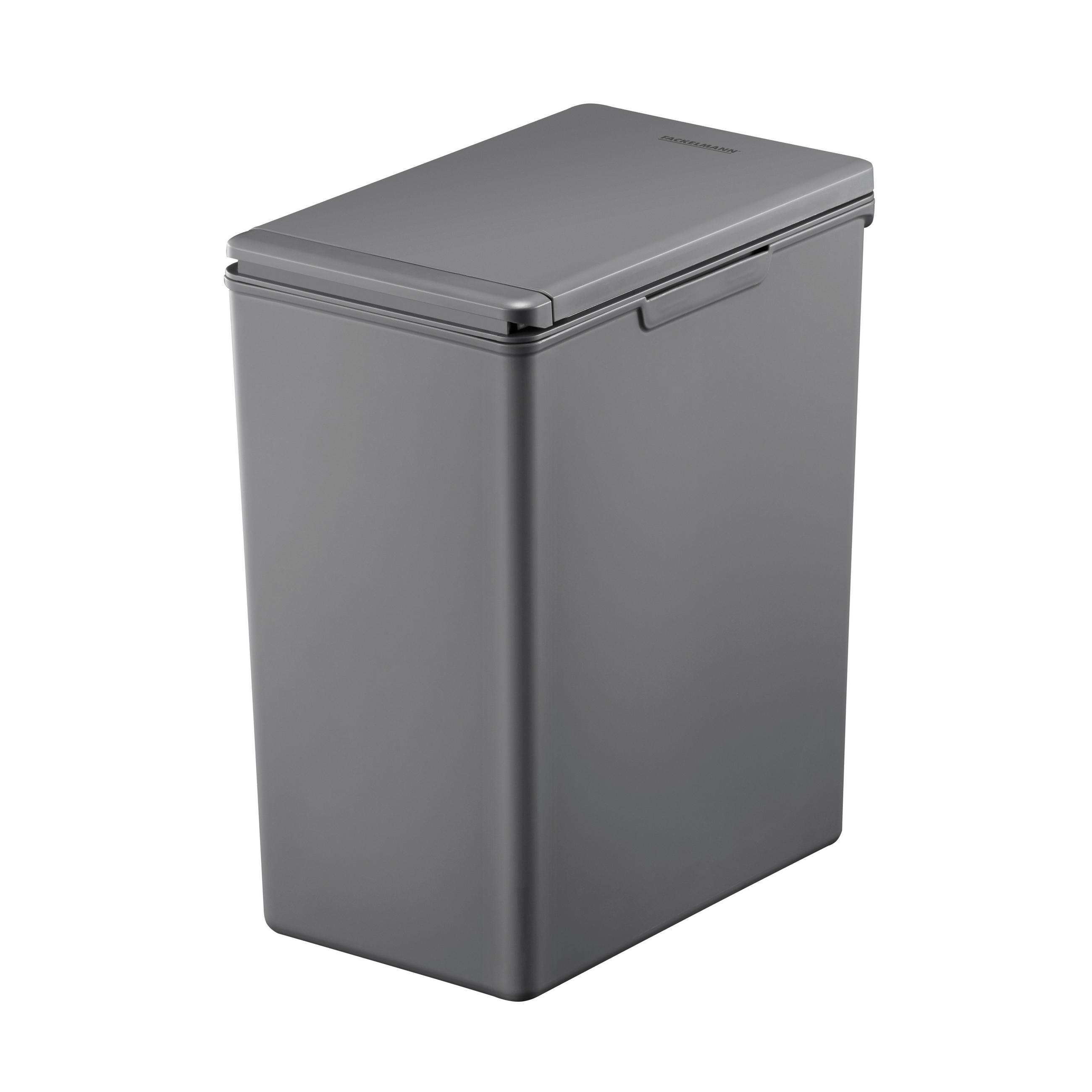ABFALLEIMER Oslo 20 L  - Dunkelgrau/Anthrazit, Basics, Kunststoff (34/22/41,5cm) - Fackelmann