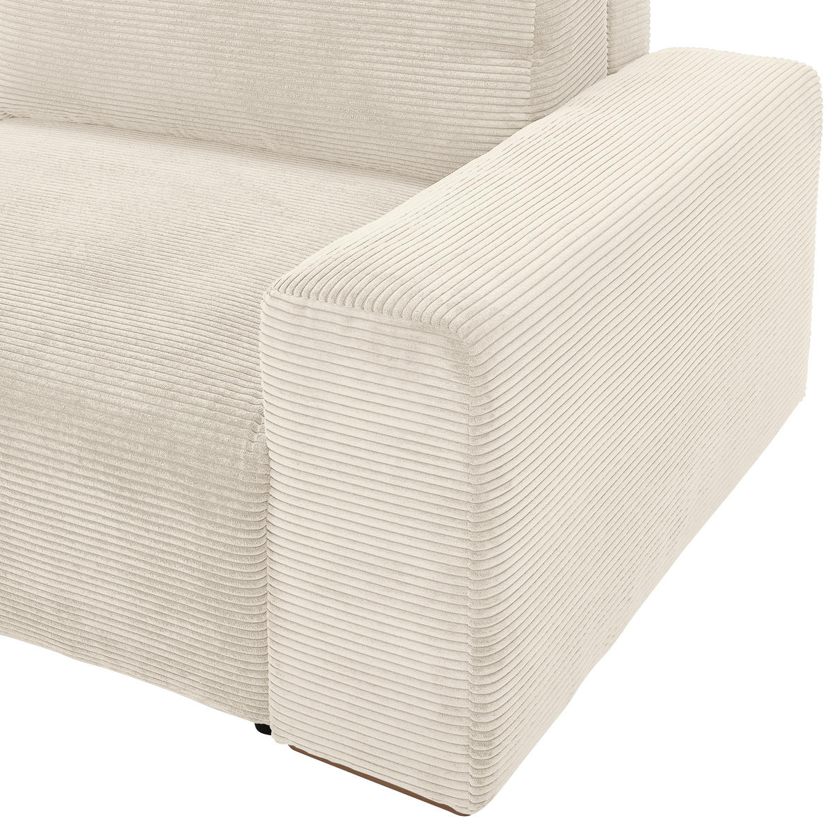 SCHLAFSOFA in Cord Creme  - Buchefarben/Creme, Konventionell, Holz/Kunststoff (255/86/123cm) - Livetastic