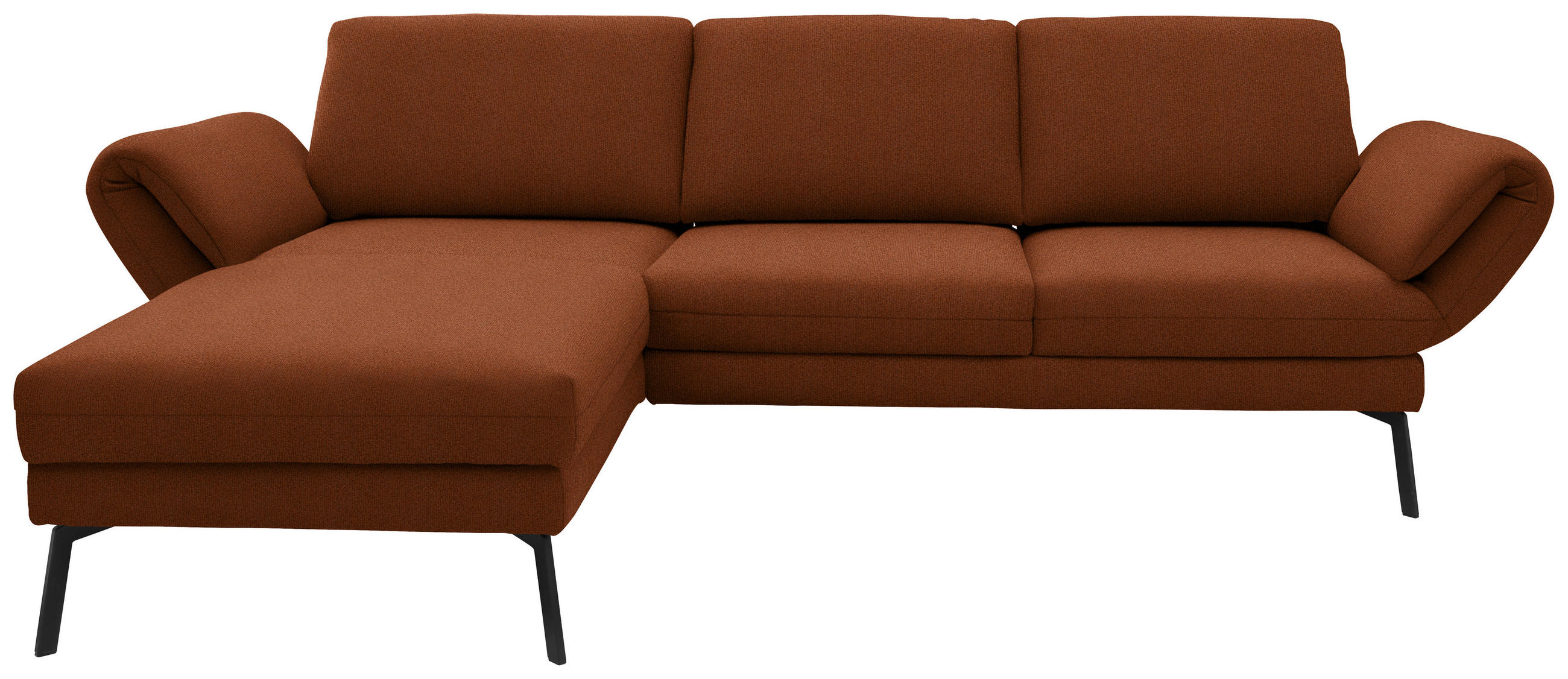 ECKSOFA  in Flachgewebe Kupferfarben  175-224/255-365 cm  - Schwarz/Kupferfarben, Design, Textil/Metall (175-224/255-365cm) - Dieter Knoll