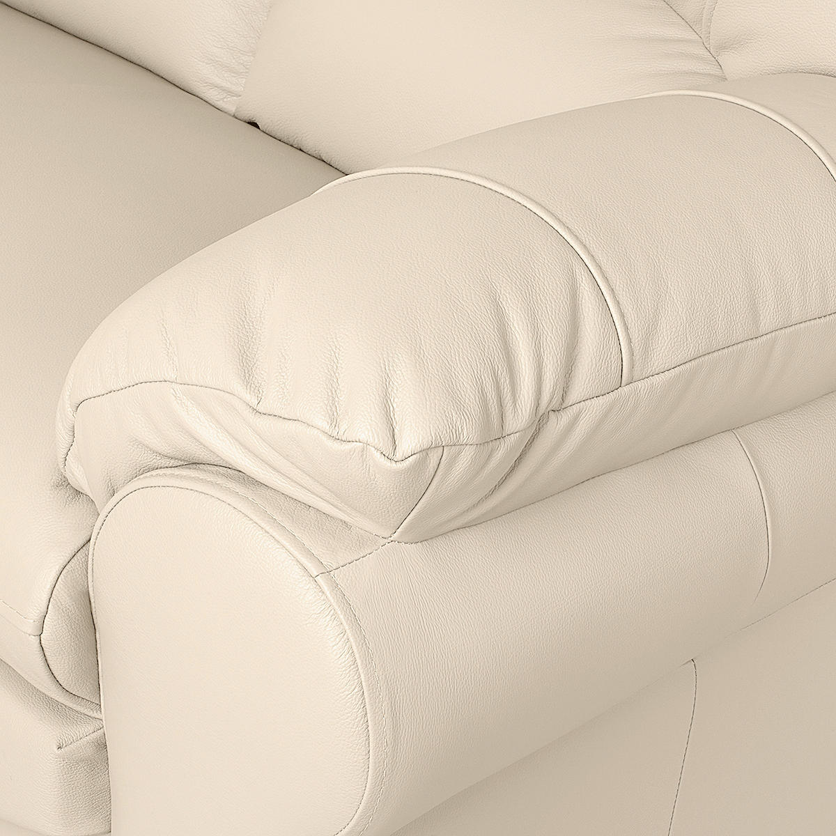 SCHLAFSOFA in Leder Beige  - Beige/Schwarz, Design, Leder/Kunststoff (205/92/85cm) - Livetastic