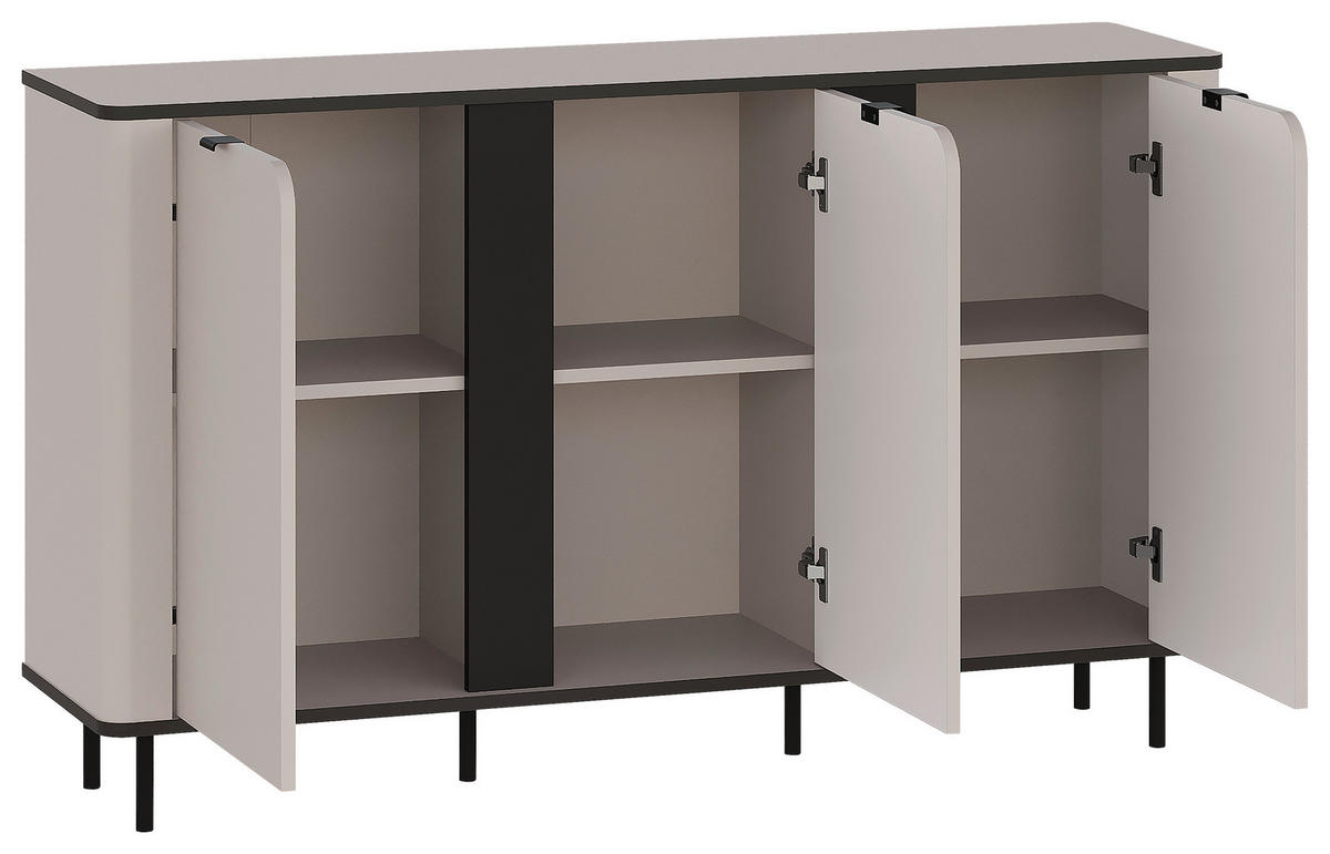 SIDEBOARD  in 136,8/82/35,2 cm  - Kaschmir/Schwarz, MODERN, Holzwerkstoff/Kunststoff (136,8/82/35,2cm) - Carryhome