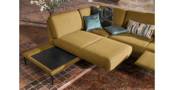 ECKSOFA in Flachgewebe, Struktur Gelb, Grün  - Anthrazit/Gelb, Design, Textil/Metall (230/254cm) - Ambiente