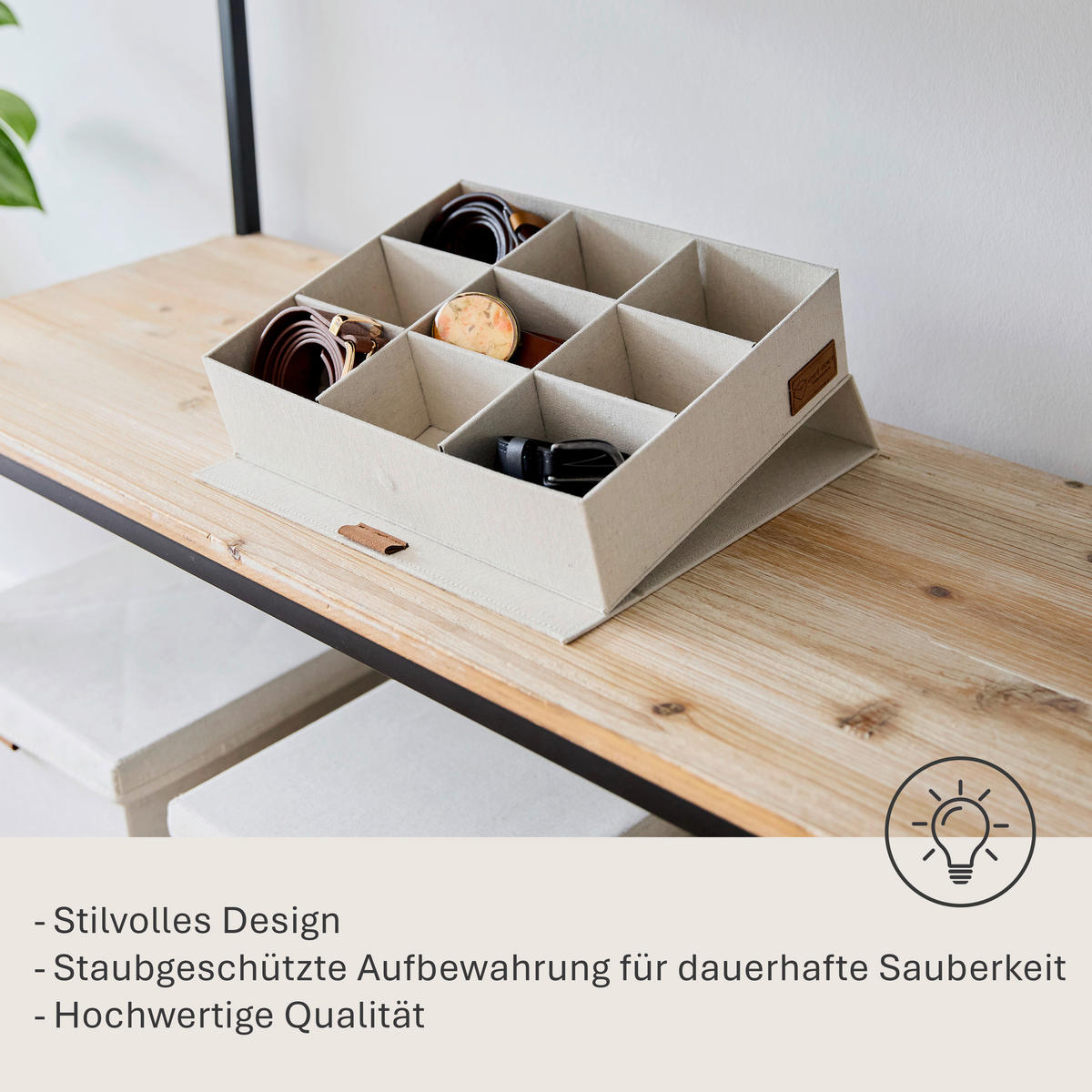 ORGANIZER  - Beige, Basics, Karton/Textil (32/25/8cm) - Store It