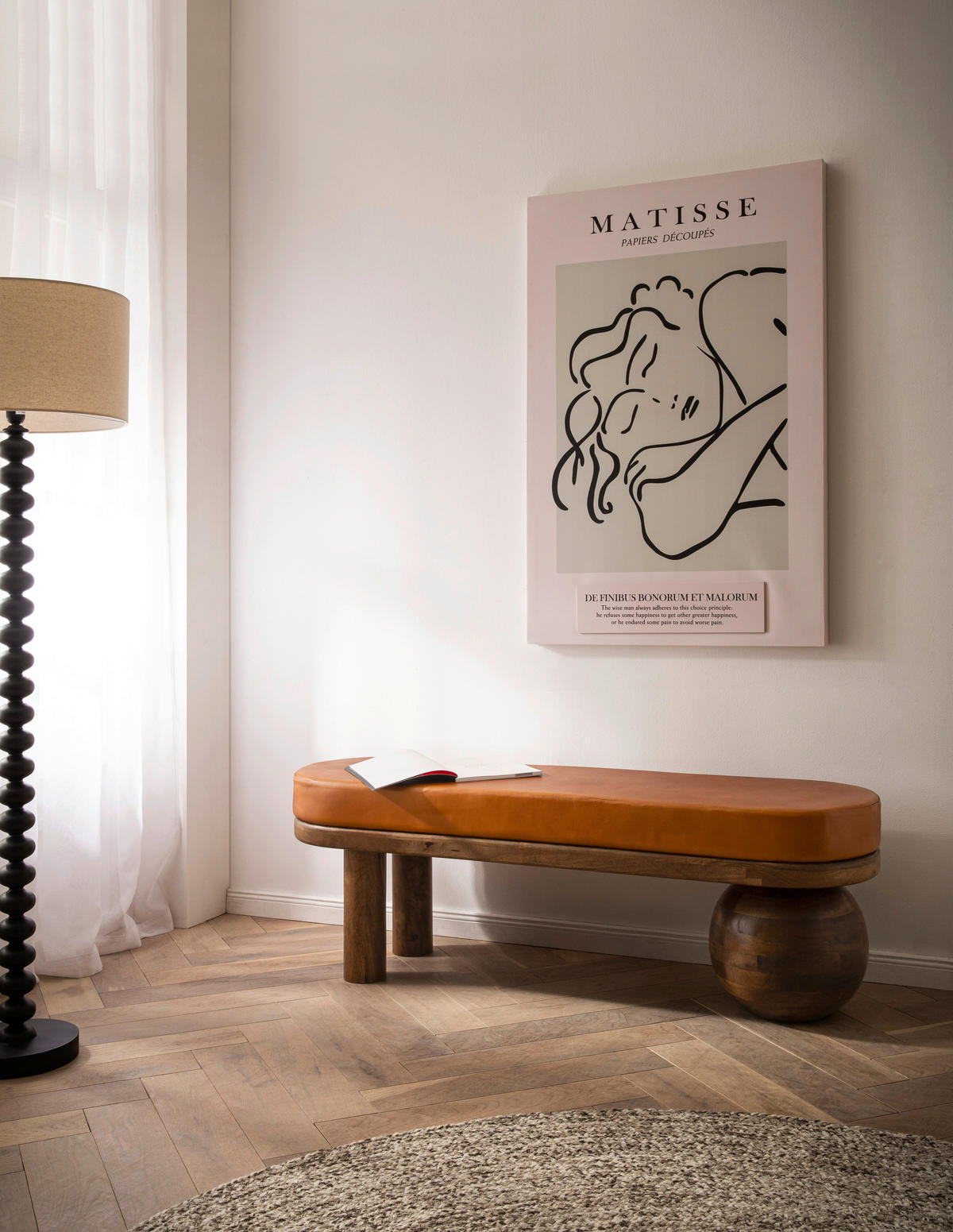 SITZBANK 140/47/40 cm Echtleder Braun Holz  - Braun, Design, Leder/Holz (140/47/40cm) - Livetastic