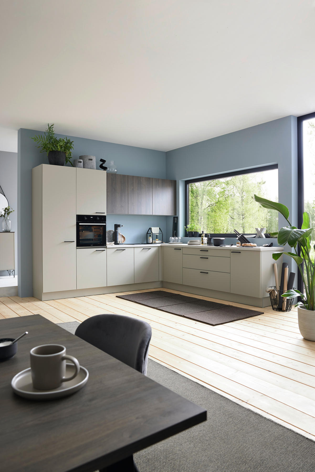 EINBAUKÜCHE   - Grau, Design, Holzwerkstoff - Novel