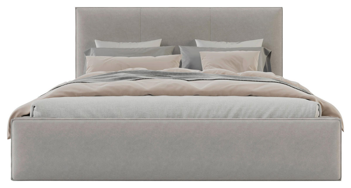 POLSTERBETT Lattenrost, Bettkasten 180/200 cm  in Silberfarben  - Silberfarben/Schwarz, Design, Holz/Textil (180/200cm) - Boxxx